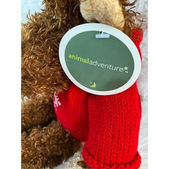 NWT Animal Adventure Soft Plush Moose In Christmas Snowflake Sweater - Picture 11 of 13